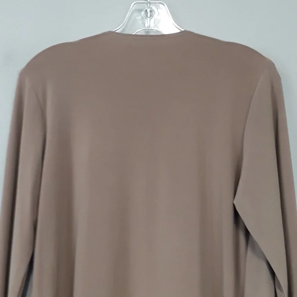 Nwt Sharon Max Tan Open Front Long Sleeve‎ Cardigan